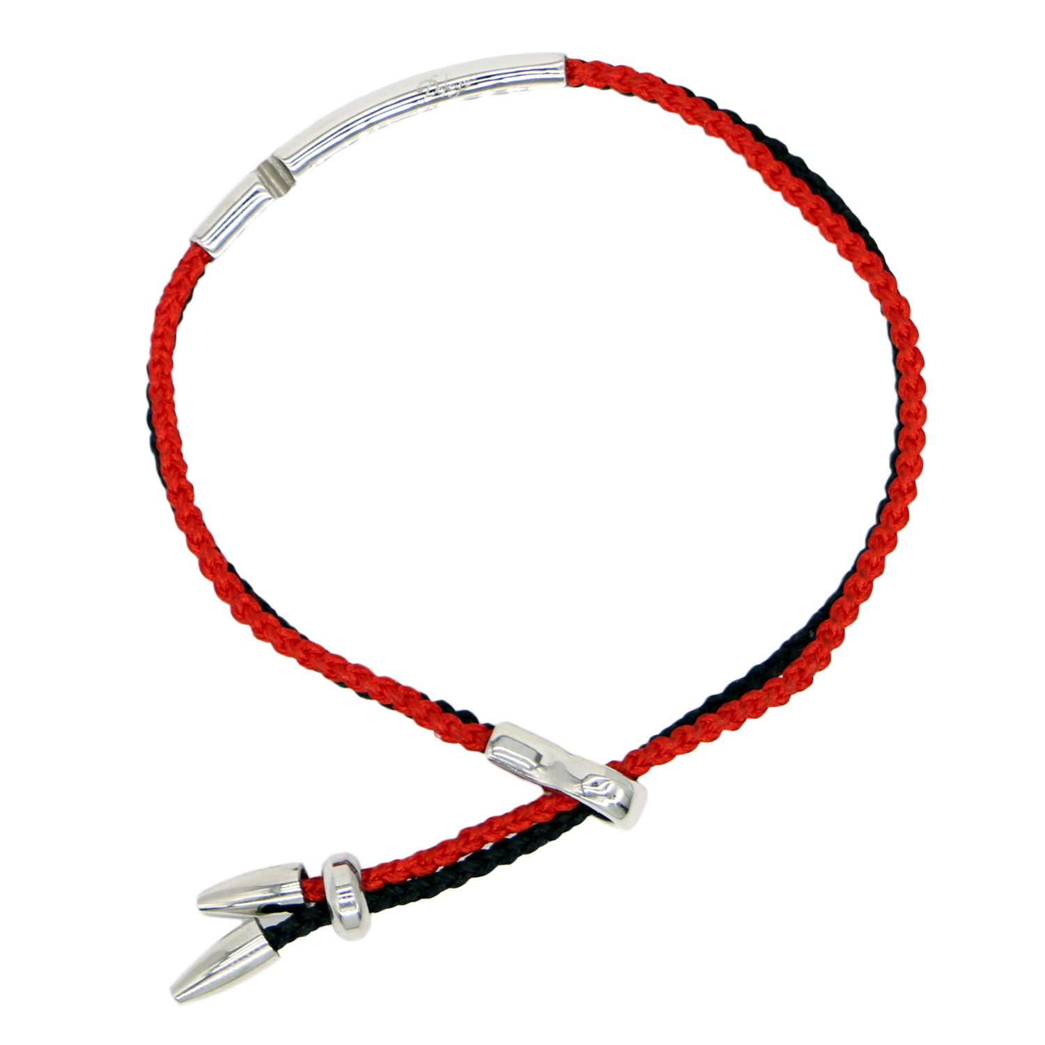Dekeyus Red braided double tooth bracelet