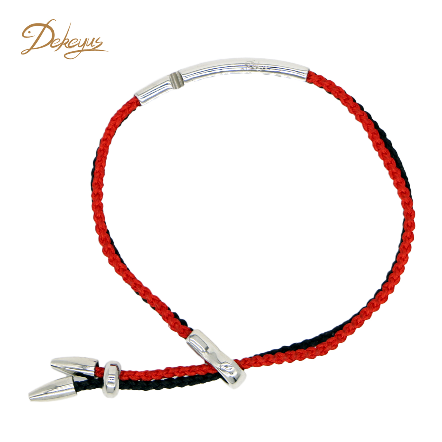 Dekeyus Red braided double tooth bracelet